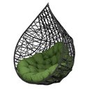 Ver imagem 1 de Cadeira Balanço Ninho Suspenso Gota Tramado C- Almofada Impermeável Acesse Móveis Preto-verde