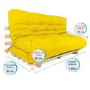 Ver imagem 2 de Sofa Cama Futon Oriental King Amarelo Madeira Maciça Pinus Natural sem Pintura