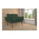 Ver imagem 3 de Namoradeira Decorativa Opala Suede Verde 2 Lugares Pés Madeira Mz Decor