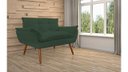 Ver imagem 3 de Namoradeira Decorativa Opala Suede Verde 2 Lugares Pés Madeira Mz Decor