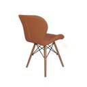 Ver imagem 4 de Conjunto Mesa de Jantar Juliette Preta 135cm com 6 Cadeiras Slim - Marrom