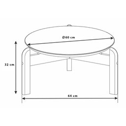 Mesa de Centro Redonda Akemi Champagne e Cedro - D'Rossi - 6