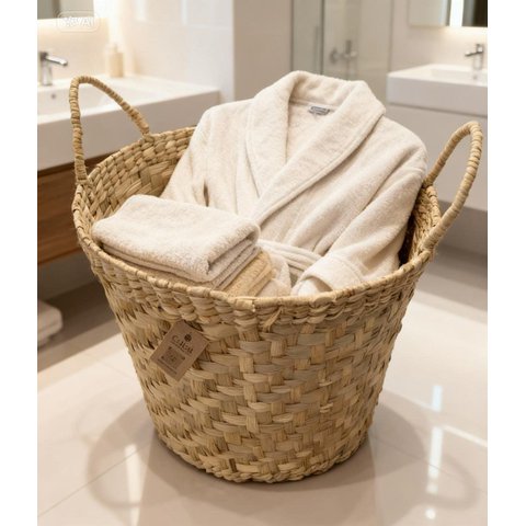 Cesto de Palha Natural com Alças