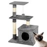 Arranhador de Gato Grande 3 Andares Casinha Aconchegante Brinquedo Descanso Escala Macio Confortável - 1