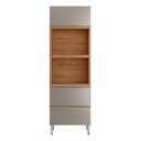 Ver imagem 1 de Torre Quente MDF 2 Portas Basculantes 1 Gaveta 70cm Proença Bege/Nogueira/Nude Prime