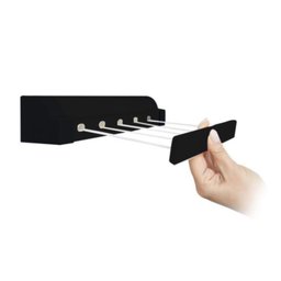 Varal Retratil Parede Automatico com 5 Cordas Preto Secalux - 1