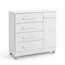 Ver imagem 2 de Cômoda Nice com 4 Gavetas 1 Porta - Branco