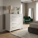 Ver imagem 3 de Cômoda Nice com 4 Gavetas 1 Porta - Branco