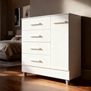 Ver imagem 1 de Cômoda Nice com 4 Gavetas 1 Porta - Branco