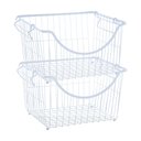 Ver imagem 1 de Cesto Duplo Empilhável Retangular Branco Mor