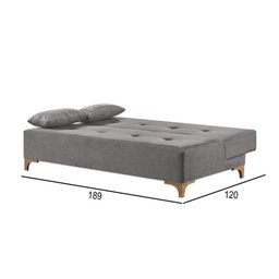Sofá Cama 2 Lugares Living Linho M-143 Martins Cinza - 4 Sofá Cama 2 Lugares Living Linho M-143 Martins Cinza - 4
