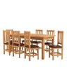 Conjunto Mesa de Jantar com 8 Cadeiras Estofadas Madeira Maciça Nogueira Santana Shop Jm - 2