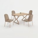 Ver imagem 3 de Conjunto para Sala de Jantar Mesa Império 120x90 com 4 Cadeiras Rubi