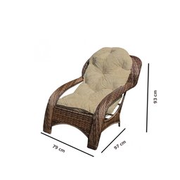 Conjunto Poltronas Espreguiçadeira para Jardim Fibra Sintética 4 Poltronas e Mesa Centro - Tecido Du - 5