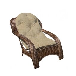 Conjunto Poltronas Espreguiçadeira para Jardim Fibra Sintética 4 Poltronas e Mesa Centro - Tecido Du - 2