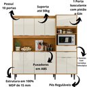 Ver imagem 3 de Kit Cozinha 2.0 Bahamas 10 Portas e 2 Gavetas - Tauari/Off White