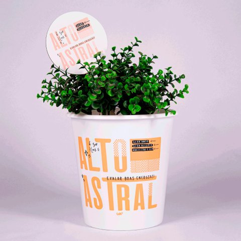 BALDE CACHEPOT E PLACA DE JARDIM ESSENCIA ALTO ASTRAL