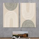 Ver imagem 5 de Conjunto 2 Quadros Decorativos Tela em Lona Minimalista Vintage 100x60cm para Sala Quarto