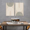 Ver imagem 7 de Conjunto 2 Quadros Decorativos Tela em Lona Minimalista Vintage 100x60cm para Sala Quarto