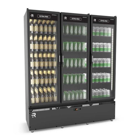 Auto Serviço Vanguard Extra Frio 3 Portas Vidro Aquecido Preto/preto Asvef3p 220v - Refrimate