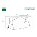 Ver imagem 5 de Mesa Dobravel Vira Maleta Portatil 1,80m Camping com Alça Premium.
