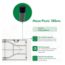 Ver imagem 2 de Mesa Dobravel Vira Maleta Portatil 1,80m Camping com Alça Premium.