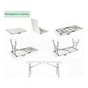Ver imagem 4 de Mesa Dobravel Vira Maleta Portatil 1,80m Camping com Alça Premium.