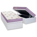Ver imagem 1 de Cama Box Baú Solteiro: Colchão Espuma Ortobom D23 Physical Super Resistente + Base CRC Courano White