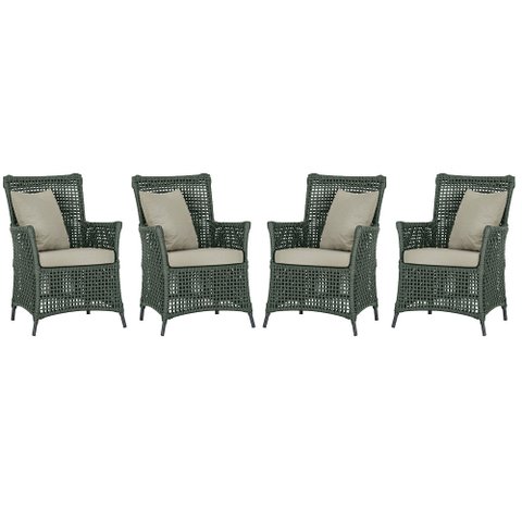 4 Poltronas Igapó Alumínio Micro Pintura Preta Corda Náutica Estofado 7