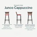 Ver imagem 3 de Kit 4 Bancos para Bancada Banqueta Alta Cappuccino Balcão Cozinha Bistrô Área Gourmet Churrasqueira