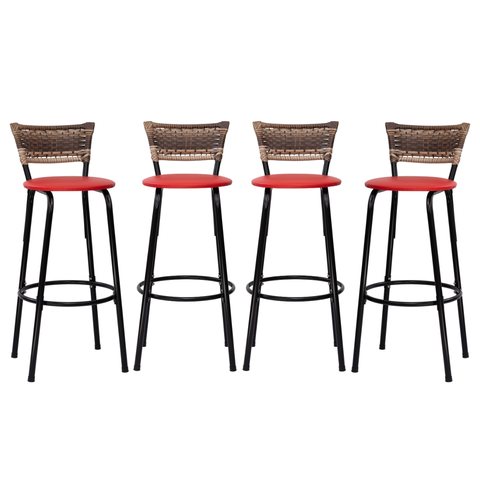 Kit 4 Bancos para Bancada Banqueta Alta Cappuccino Balcão Cozinha Bistrô Área Gourmet Churrasqueira