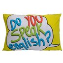 Ver imagem 1 de Fronha Portallar Malha 100% Algodão Estampa Localizada English 48cmx68cm Branco