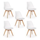 Ver imagem 1 de Kit 5 Cadeiras Eames Wood Leda Design Branca