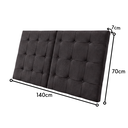 Ver imagem 3 de Cabeceira Estofada 140cm Dobrável P/ Cama de Casal Moderna: Preto