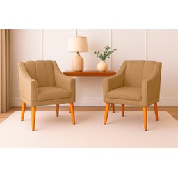 Kit com 2 Poltronas para Sala Moderna e Confortável Milla - 2