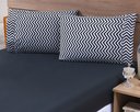 Ver imagem 3 de Jogo Lençol 4 Peças Cama Viúva 2,03mx1,20mx30cm 100% Algodão 180 Fios Ponto Palito Chevron Preto