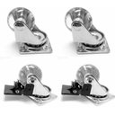 Ver imagem 1 de Kit 10 Rodízios Rodinha 35mm Gel Chapa Reta com Ou Sem Freio