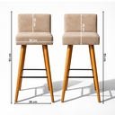 Ver imagem 3 de Kit 2 Banqueta Alta Decorativa com Encosto de Balcão Cozinha:Bege