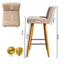 Ver imagem 4 de Kit 2 Banqueta Alta Decorativa com Encosto de Balcão Cozinha:Bege