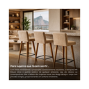 Ver imagem 7 de Kit 2 Banqueta Alta Decorativa com Encosto de Balcão Cozinha:Bege