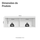 Ver imagem 2 de Armário Aéreo 100 cm 1 Porta Basculante Branco Veludo Lux Madesa
