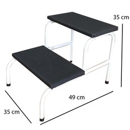 Escadinha 2 Degraus Esmaltada Piso em MDF Com Antiderrapante - 2