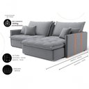 Ver imagem 5 de Sofá-Cama Maldivas 3 Lugares Retrátil e Reclinável 180cm Cinza Linho