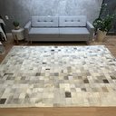 Ver imagem 1 de Tapete de Couro Tons de Cinza Claro 2,00x3,00 Placa 10cm Quadriculado