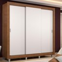 Ver imagem 1 de Guarda Roupa Casal Madesa Lyon 3 Portas de Correr 2 Gavetas com Pés - Rustic/branco