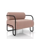 Ver imagem 6 de Kit 2 Poltronas Decorativas Sala de Estar Polatsk Base Industrial de Ferro Veludo Rosê G33 - Gran Be