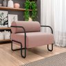 Kit 2 Poltronas Decorativas Sala de Estar Polatsk Base Industrial de Ferro Veludo Rosê G33 - Gran Be - 2