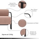 Ver imagem 3 de Kit 2 Poltronas Decorativas Sala de Estar Polatsk Base Industrial de Ferro Veludo Rosê G33 - Gran Be