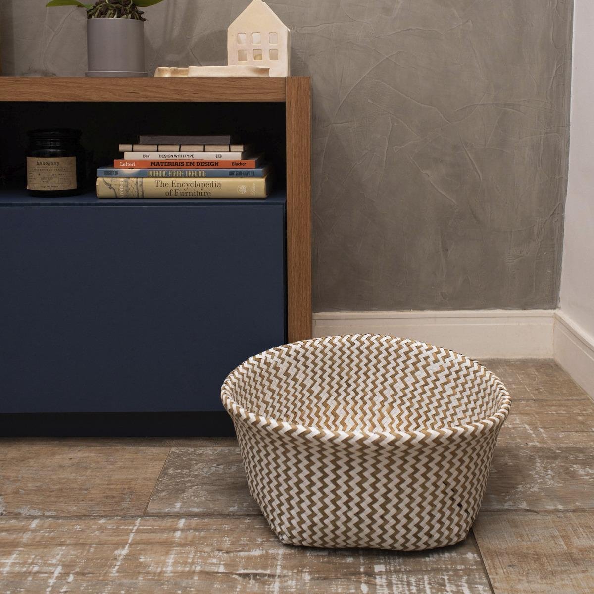 Cesto de Seagrass Branco 39cm com Alças - Oikos - 6