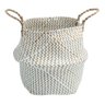 Cesto de Seagrass Branco 39cm com Alças - Oikos - 1